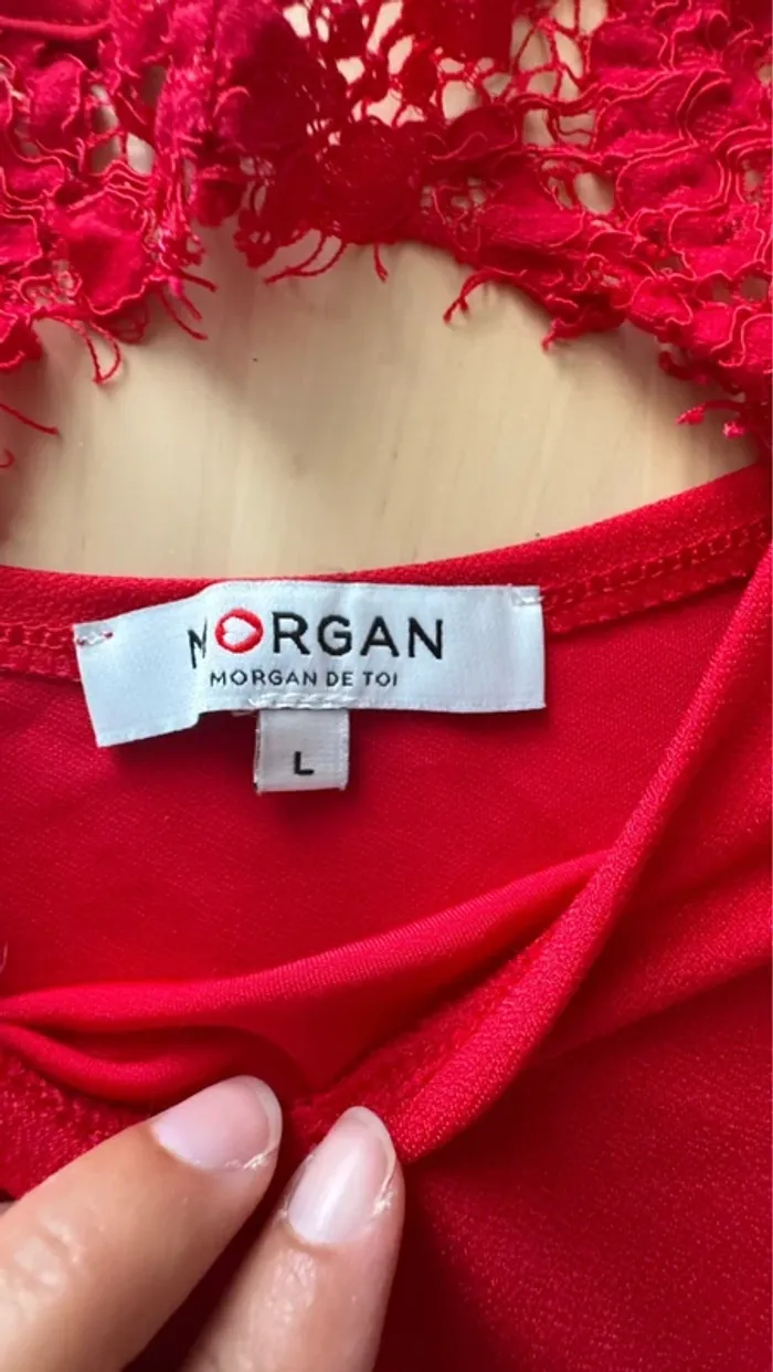 Top rouge manches 3/4 Morgan L - photo numéro 2