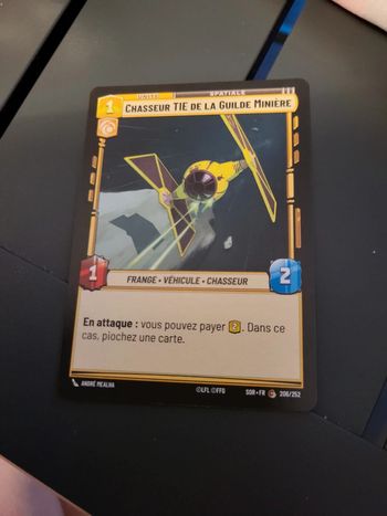 Carte Star Wars Unlimited Chasseur Tie de la Guilde Minière