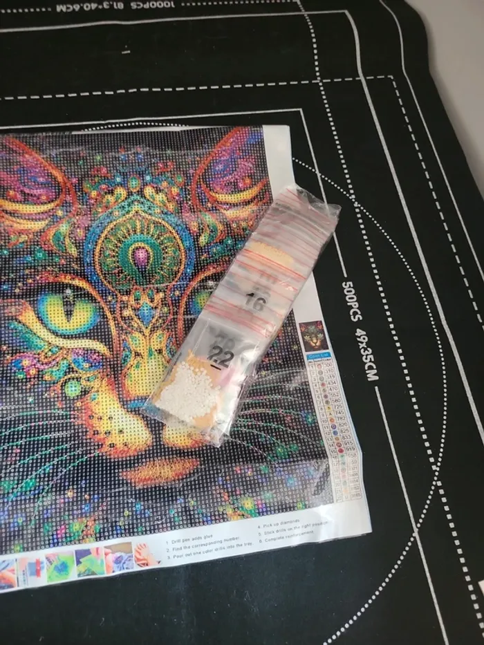 Diamond painting tête de chat - photo numéro 2