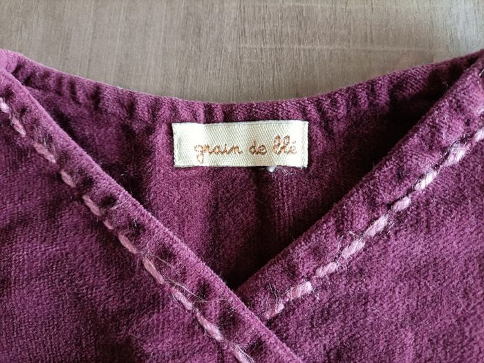Robe d'hiver portefeuille sans manches aubergine 18 mois - photo numéro 5