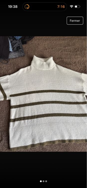 Pull col roulé à rayure Manoukian 