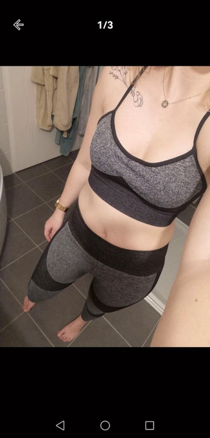 Ensemble sport legging brassière shein. Fitness. Yoga