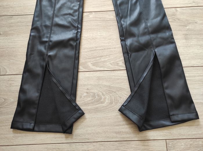 Pantalon fendu simili cuir Amisu noir - photo numéro 3