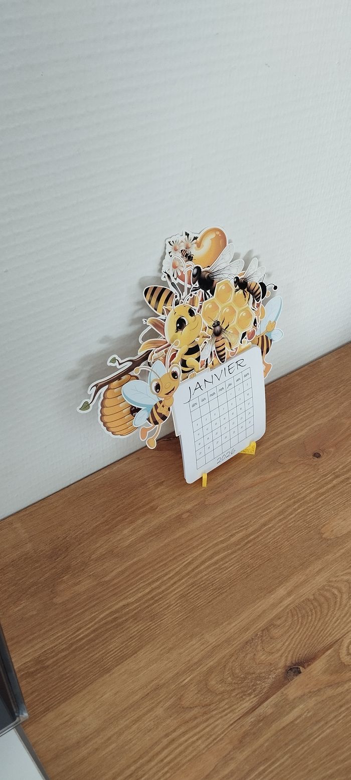 Calendrier 2026 à thème abeilles feuilles superposées détachables abr021 - photo numéro 3