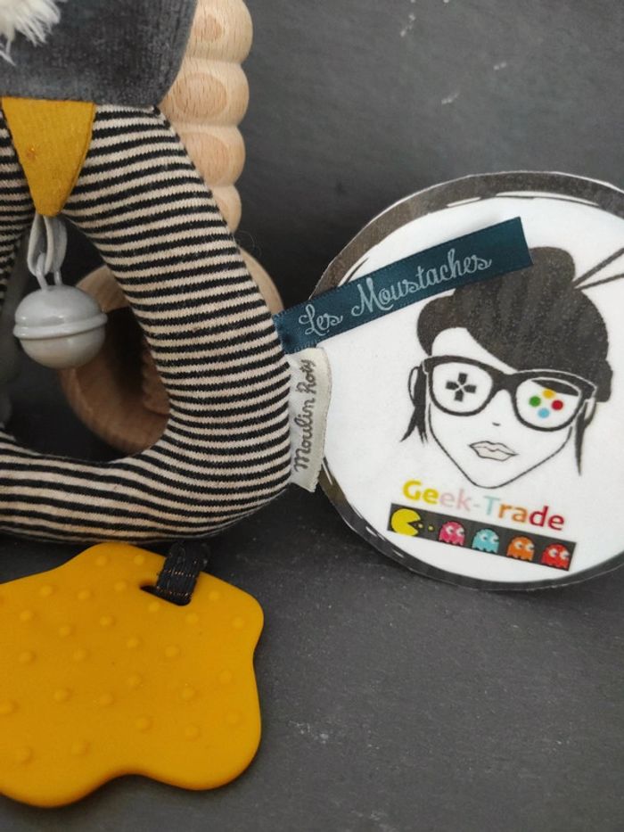 Hochet Chat Moulin Roty Les Moustaches Grelot doudou #geektradedoudou - photo numéro 3