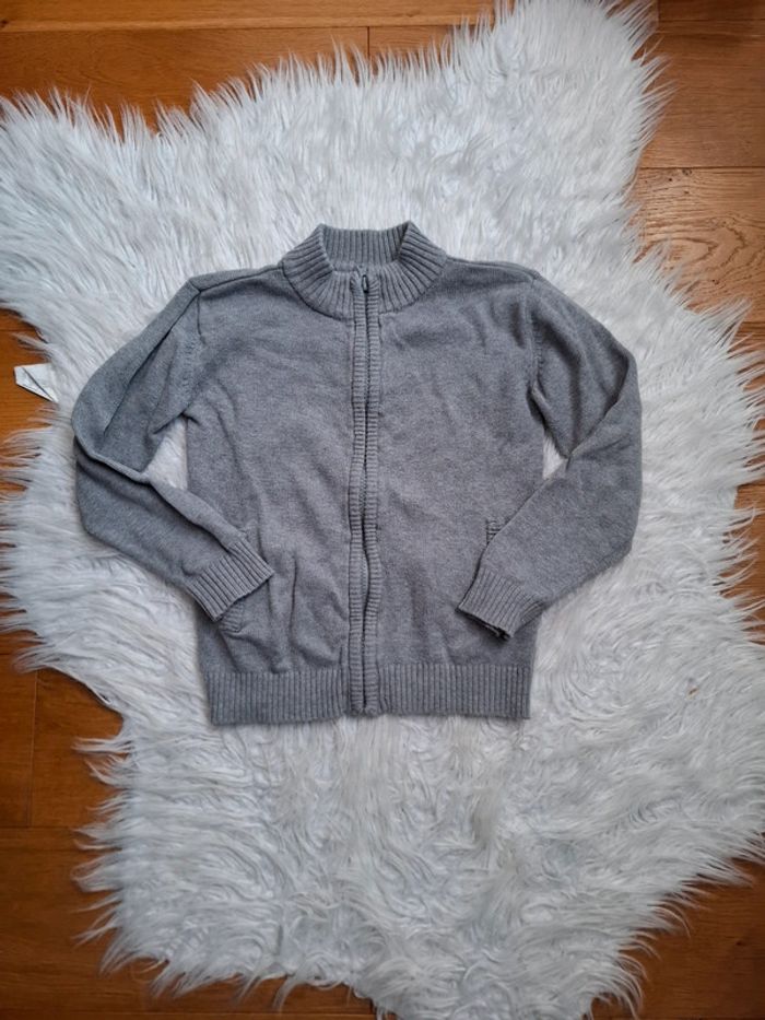 Gilet zip gris
