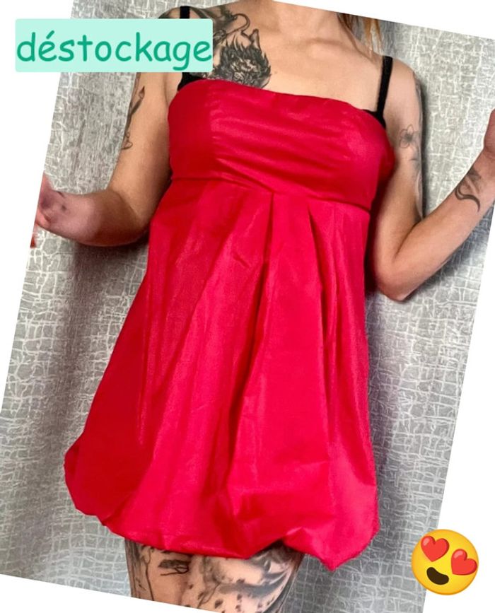 SOLDÉ - Robe boule bustier mini taille 34 - 100 % coton - photo numéro 3