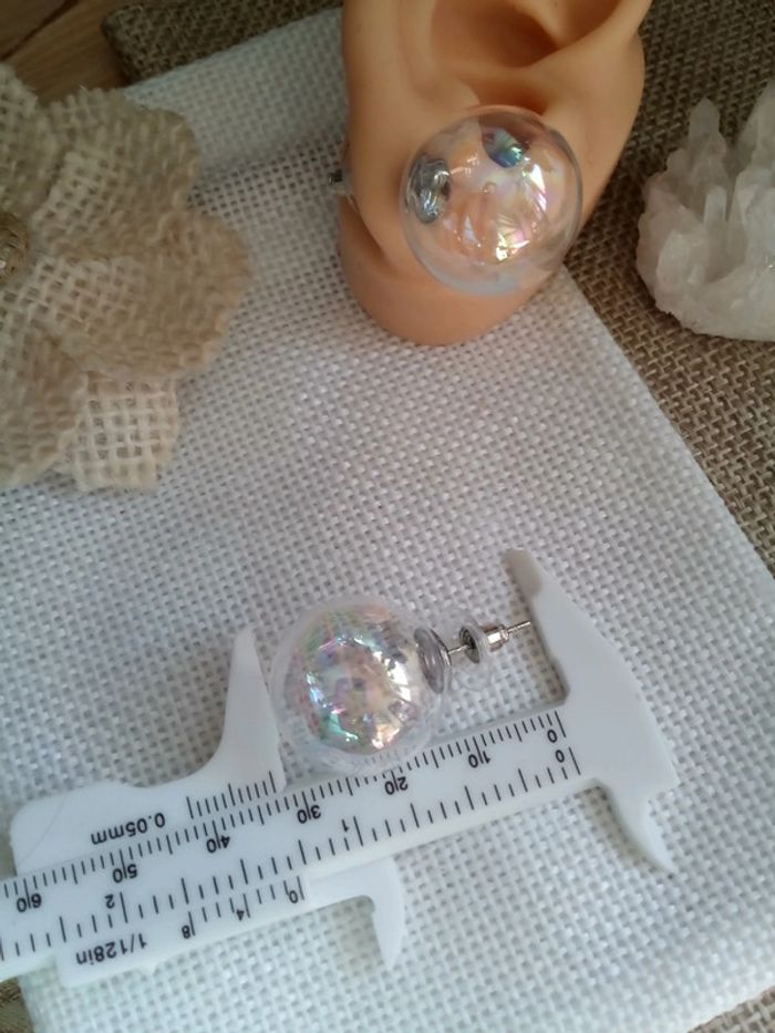 Boucles d'oreilles globes lumineux - photo numéro 3