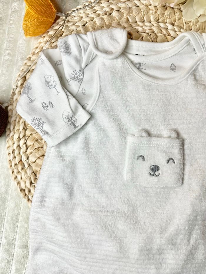 Ensemble 2 pièces blanc C&A 2-3 mois - photo numéro 3