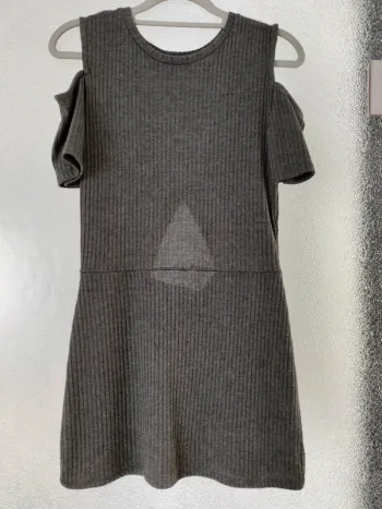 Tunique gris chiné ouverte dans le dos taille 36