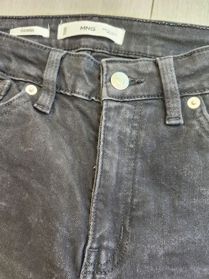 Jean droit Mango noir effet délavé taille S - photo numéro 5