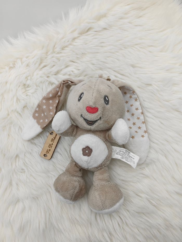 Doudou lapin beige et blanc Auchan - photo numéro 2