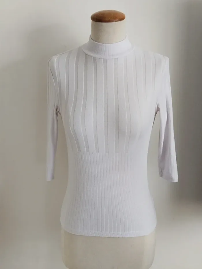 Pull blanc manches 3/4 Jennyfer taille 36