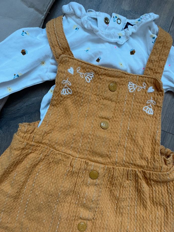 Tenue sergent major body et robe jaune moutarde avec motifs abeilles - photo numéro 3
