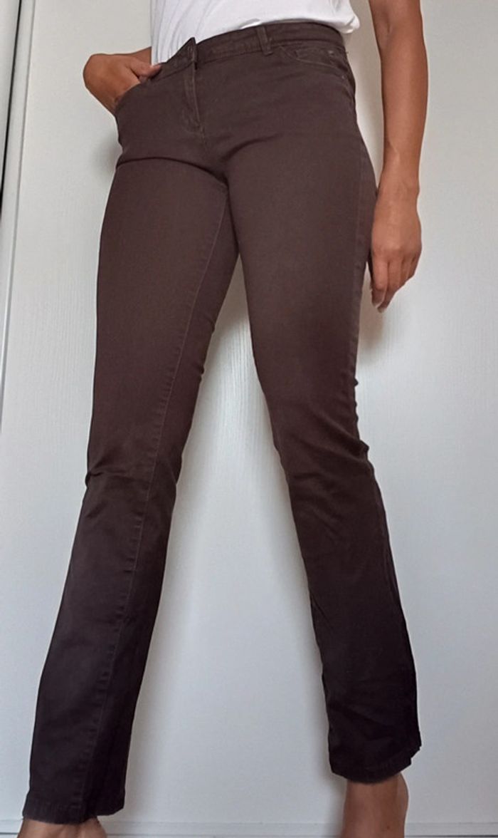 Pantalon marron Camaïeu T38 - photo numéro 2