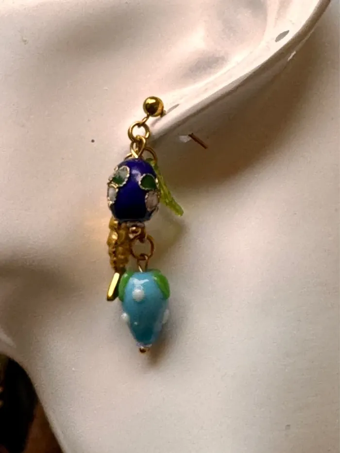 Boucles d’oreilles habaha Paris acier inoxydable or perles naturelles perles verres poisson - photo numéro 7