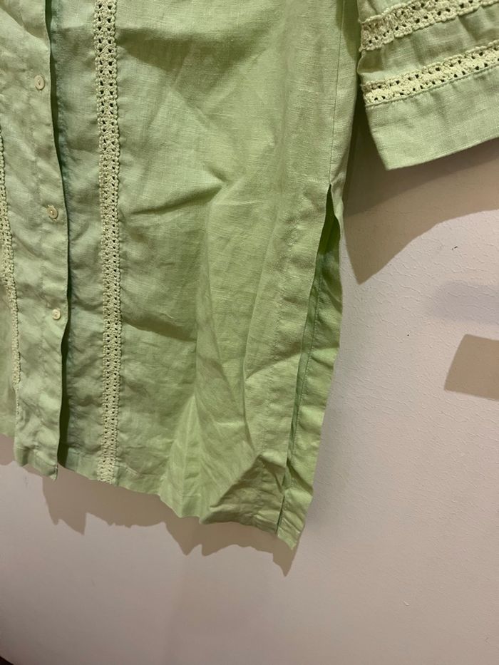 Robe mi longue manches longues verte brodé steffen schraut - photo numéro 3