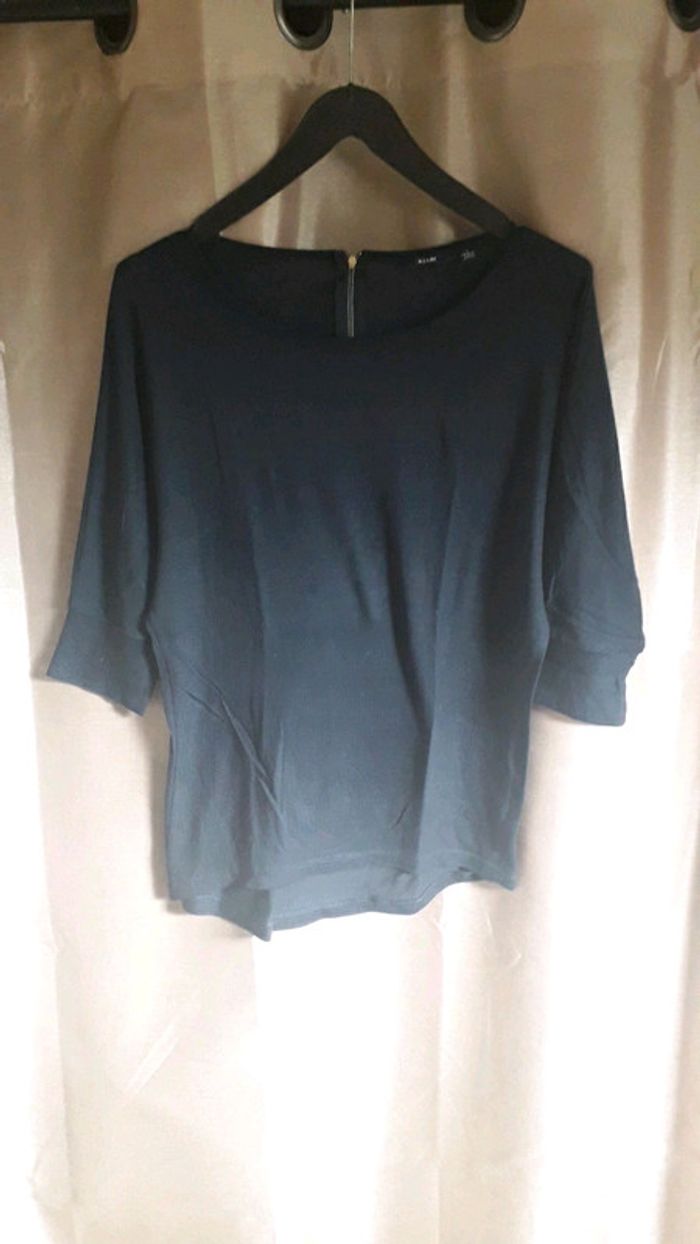 Top manche 3/4 bleu marine
