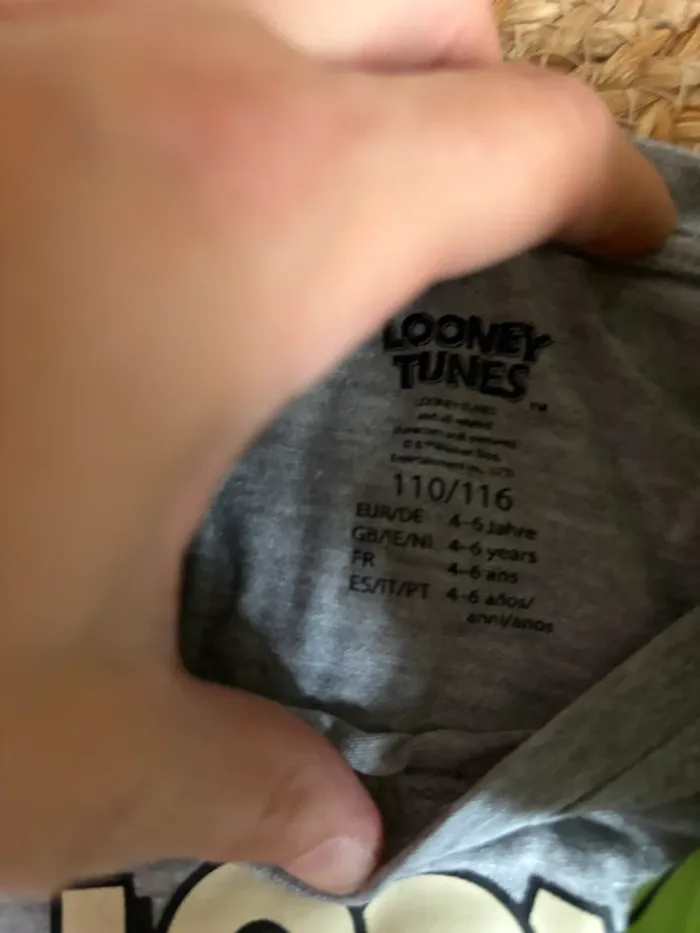 T-shirt gris imprimé Looney tunes 6 ans parfait état - photo numéro 3