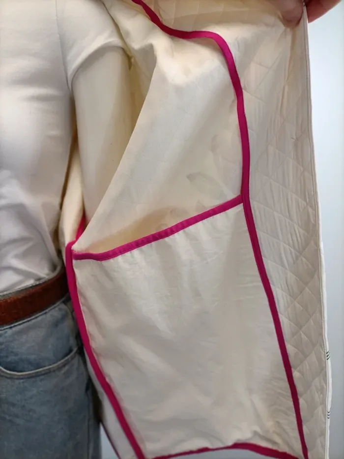 Veste légère matelassée Oversize Printemps/été Neuve- Grosses fleurs - Blanc cassé - photo numéro 7