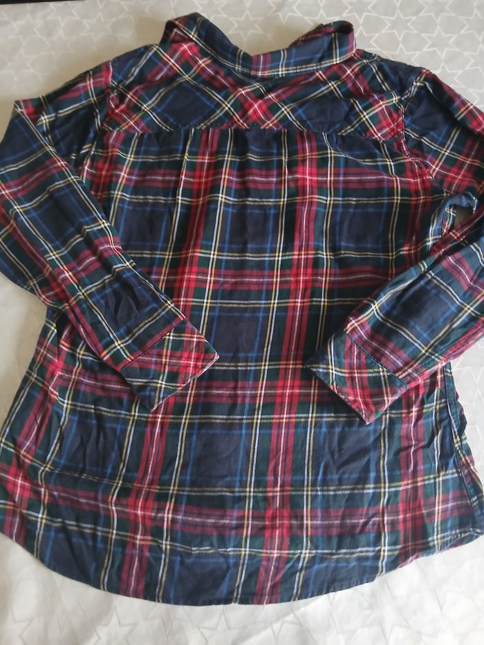 Chemise manches longues bleu a rayures rouge M/L - photo numéro 2