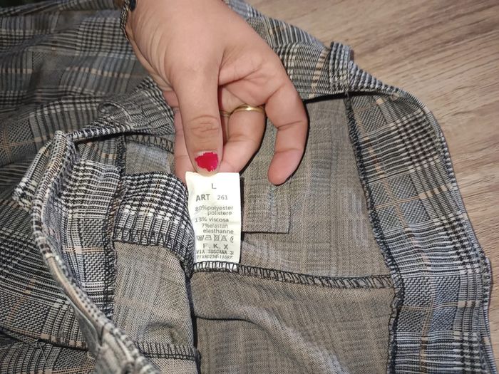 Pantalon habillé a carreaux taille L - photo numéro 2