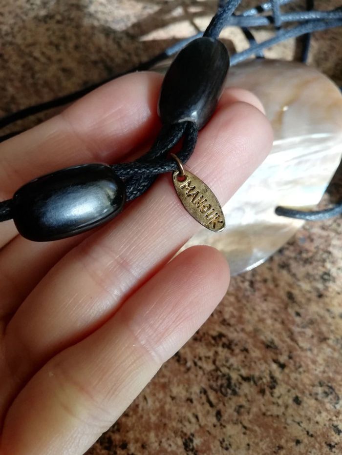 Sublime sautoir très grosse nacre vintage manouk - photo numéro 4