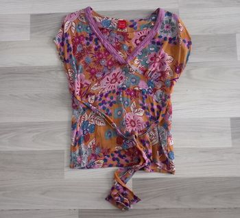 Chemisier à manches courtes imprimé à fleurs Tex taille 38