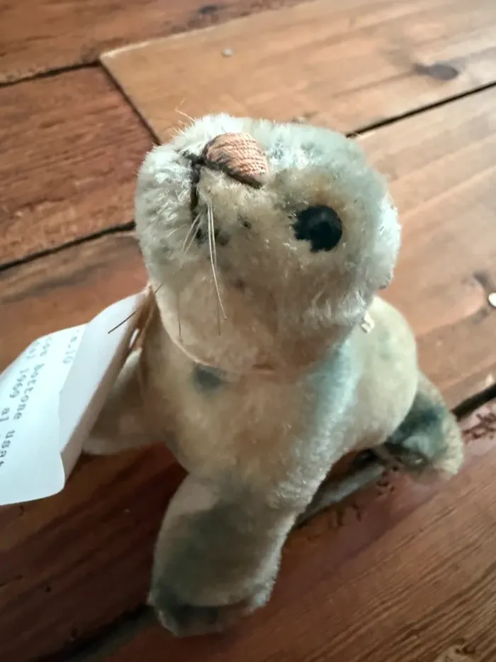Petite peluche rigide Steiff Phoque debout Robby Seehund ancienne 10cm 1969-77