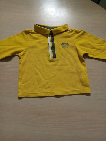 Polo longue manches en coton bebe taille 6 mois marque obaibi