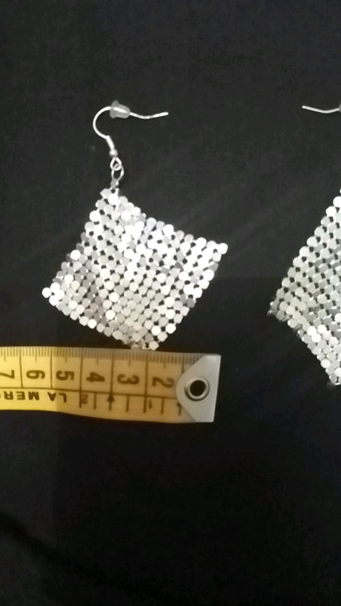 Boucles d'oreilles argentées - photo numéro 3