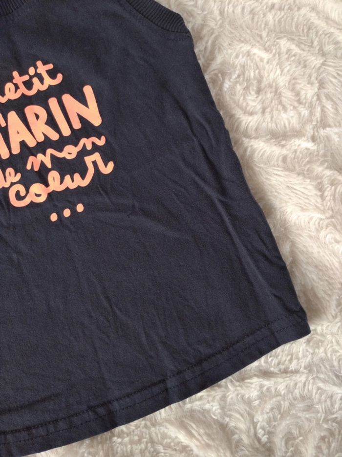 Débardeur tee shirt chemise sans manche Garçon 9 mois Petit marin de mon cœur Tape à l'œil - photo numéro 7