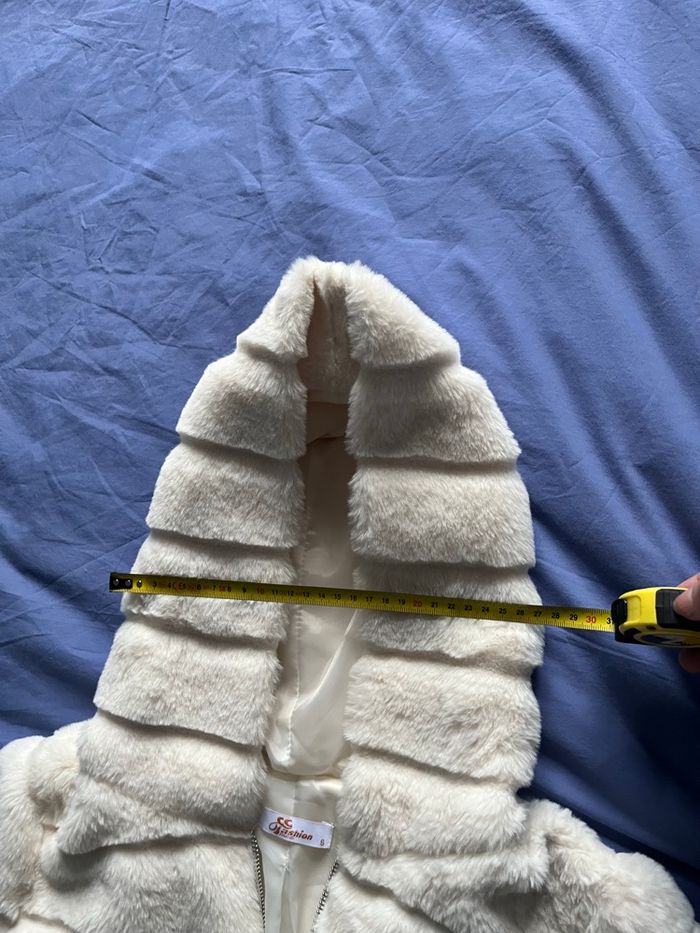 Veste fausse fourrure blanc cassé - photo numéro 6