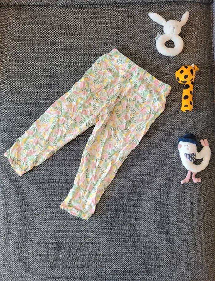Pantalon fluide fille fleuri 36 mois - photo numéro 4