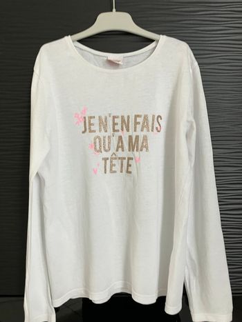 T shirt blanc imprimé Tape a l’œil 12 ans
