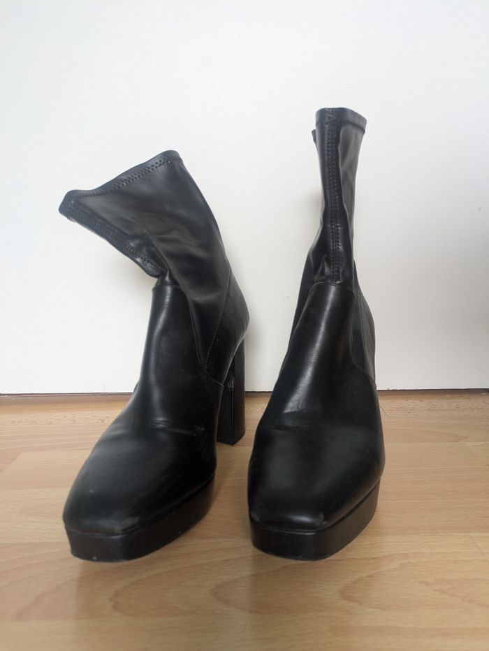 Bottines à plateforme compensée à talon Stradivarius - photo numéro 3