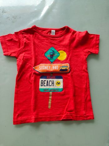 T-shirt rouge Okaïdi 3 ans