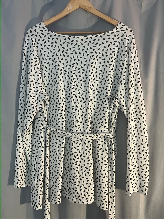 Blouse chemise blanc et noir H&M - photo numéro 4
