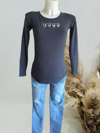 T-shirt manches longue bleu foncé grossesse T36/S