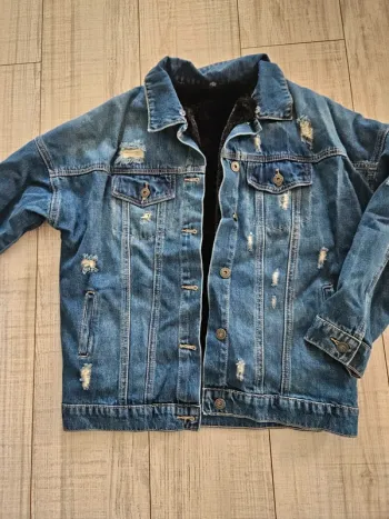 Veste en jean fourré