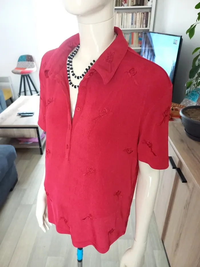 Tee-shirt bordeaux femme XL - photo numéro 3