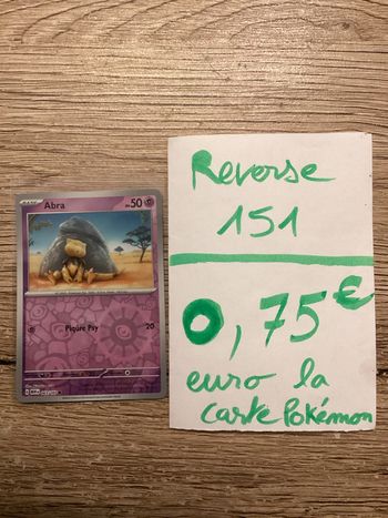 carte Pokémon abra reverse 063/165 EV3.5 collection 151 FR neuf sortie de booster