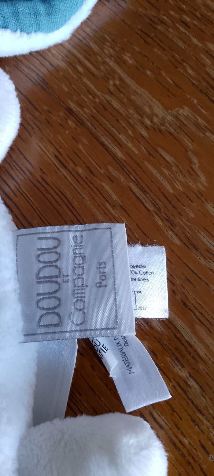 Doudou et Compagnie peluche lapin semi plat turquoise. Happy pop . 17 CMS Très bon état - photo numéro 4