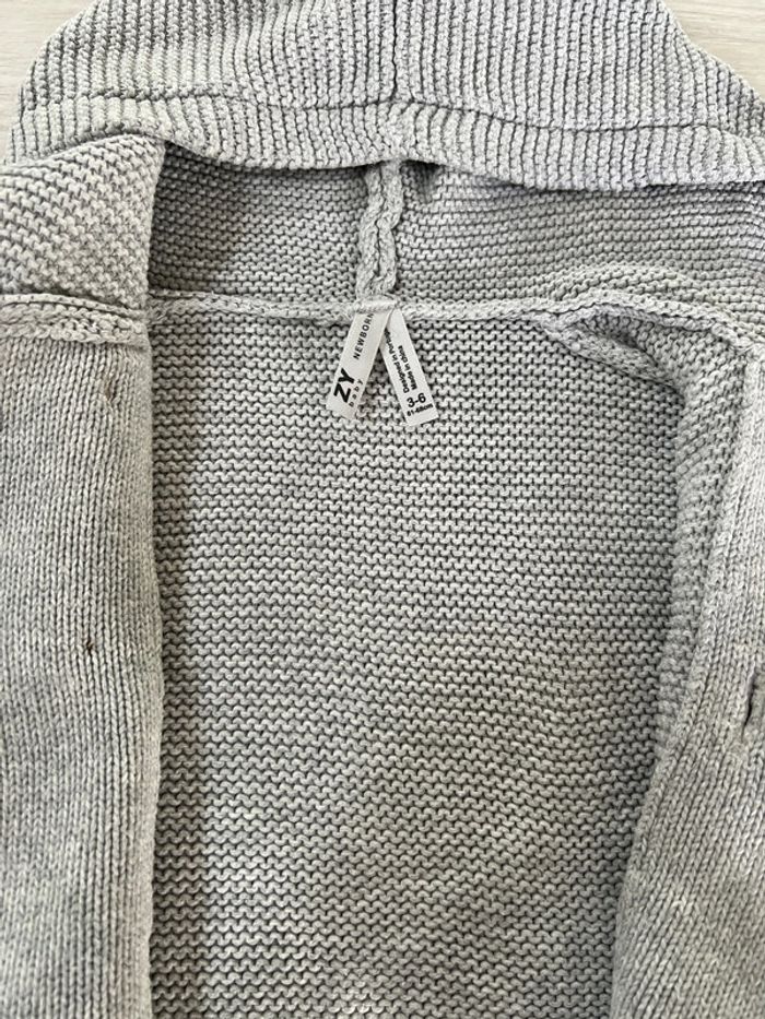 Gilet gris ZY Baby 3/6 mois - photo numéro 2