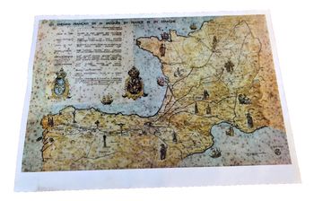 Affiche / Carte Les Chemins Français de Saint Jacques en France et en Espagne Les Amis de Collonges