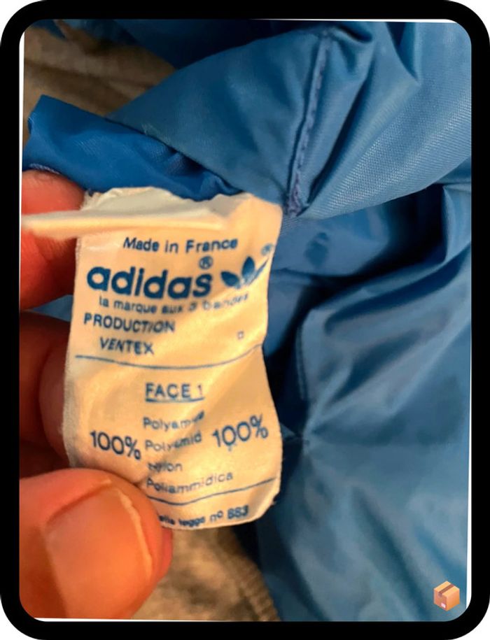 Blouson léger réversible Adidas Originals – Taille 174 – Gris & Bleu – Vintage fabriqué en France - photo numéro 9