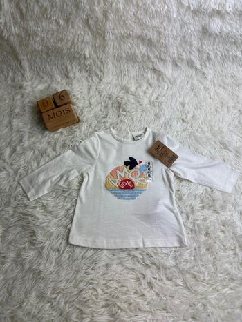 🧡 T-shirt manches longues Tape à l’œil – Taille 6 mois