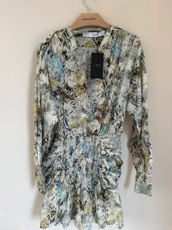 Robe IRO imprimée bleu vert