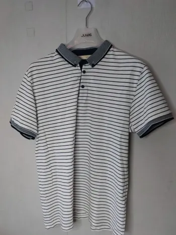 Polo blanc a rayure "Celio"
