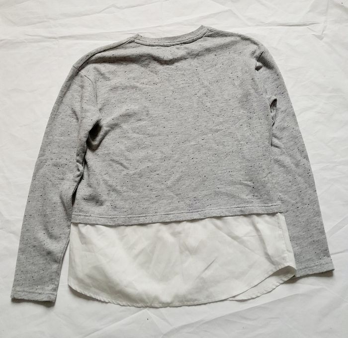 Tee shirt à manches longues femme gris et blanc Kiabi taille S - photo numéro 3